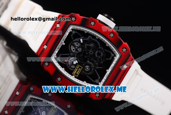 Richard Mille RM 35-01 RAFA Miyota 9015 Automatic PVD Case with Skeleton Dial and White Rubber Strap Dot Markers - Click Image to Close